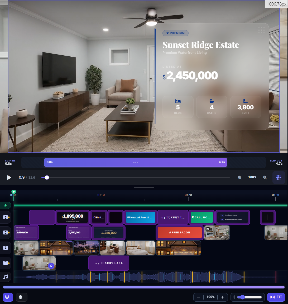 Preview area and playback controls